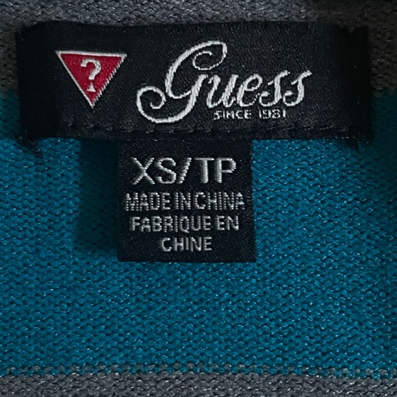 GUESS striped zip front sweater hoodie XS - Picture 13 of 15